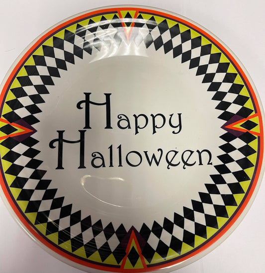 Fiesta Harlequin Happy Haloween Luncheon 9"