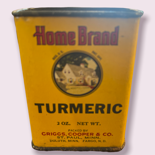 Vintage Home Brand Spice Tin for Tumeric Griggs Cooper St Paul MN