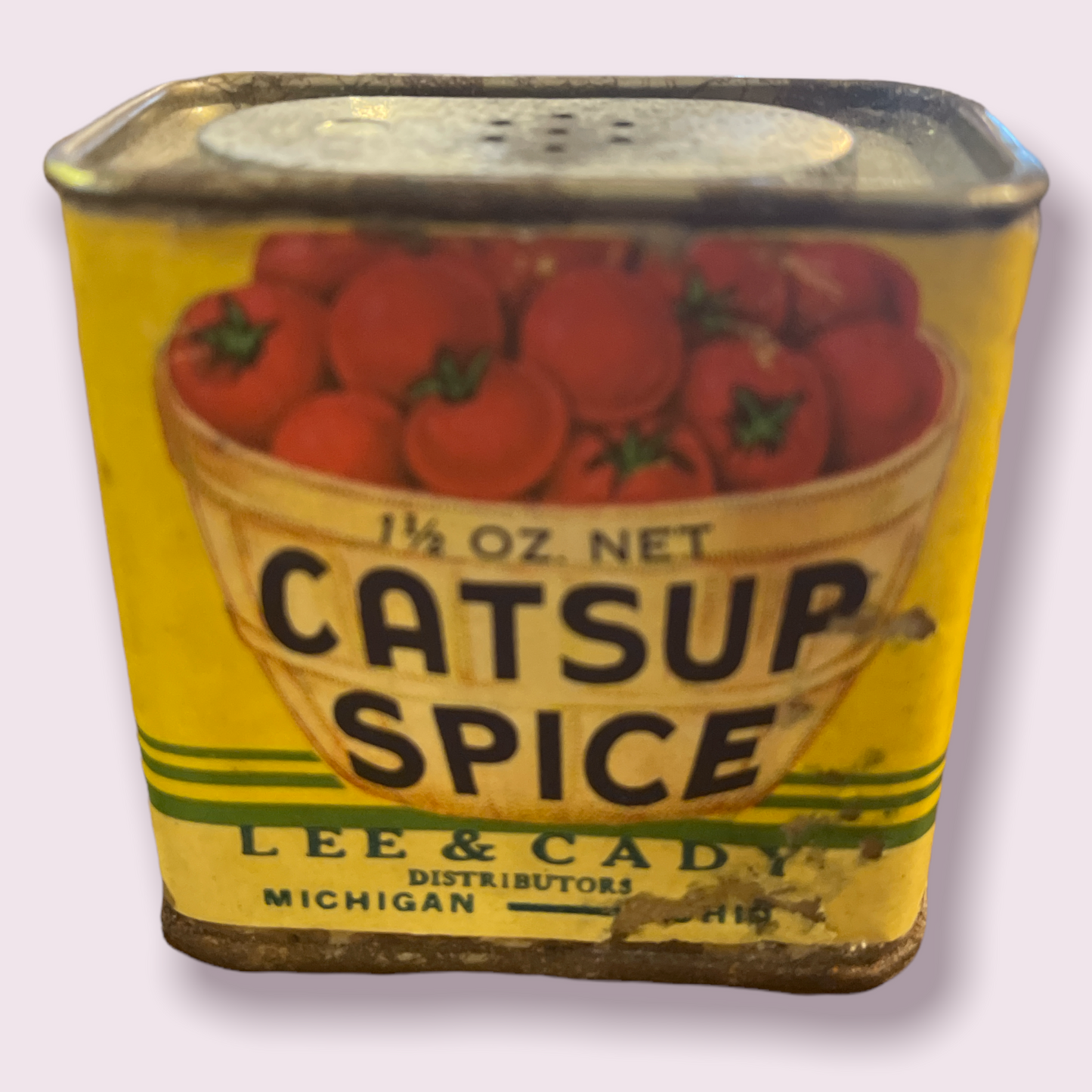 Vintage Catsup Spice Lee & Cady Spice Tin Michigan MI Detroit