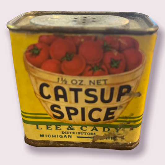 Vintage Catsup Spice Lee & Cady Spice Tin Michigan MI Detroit