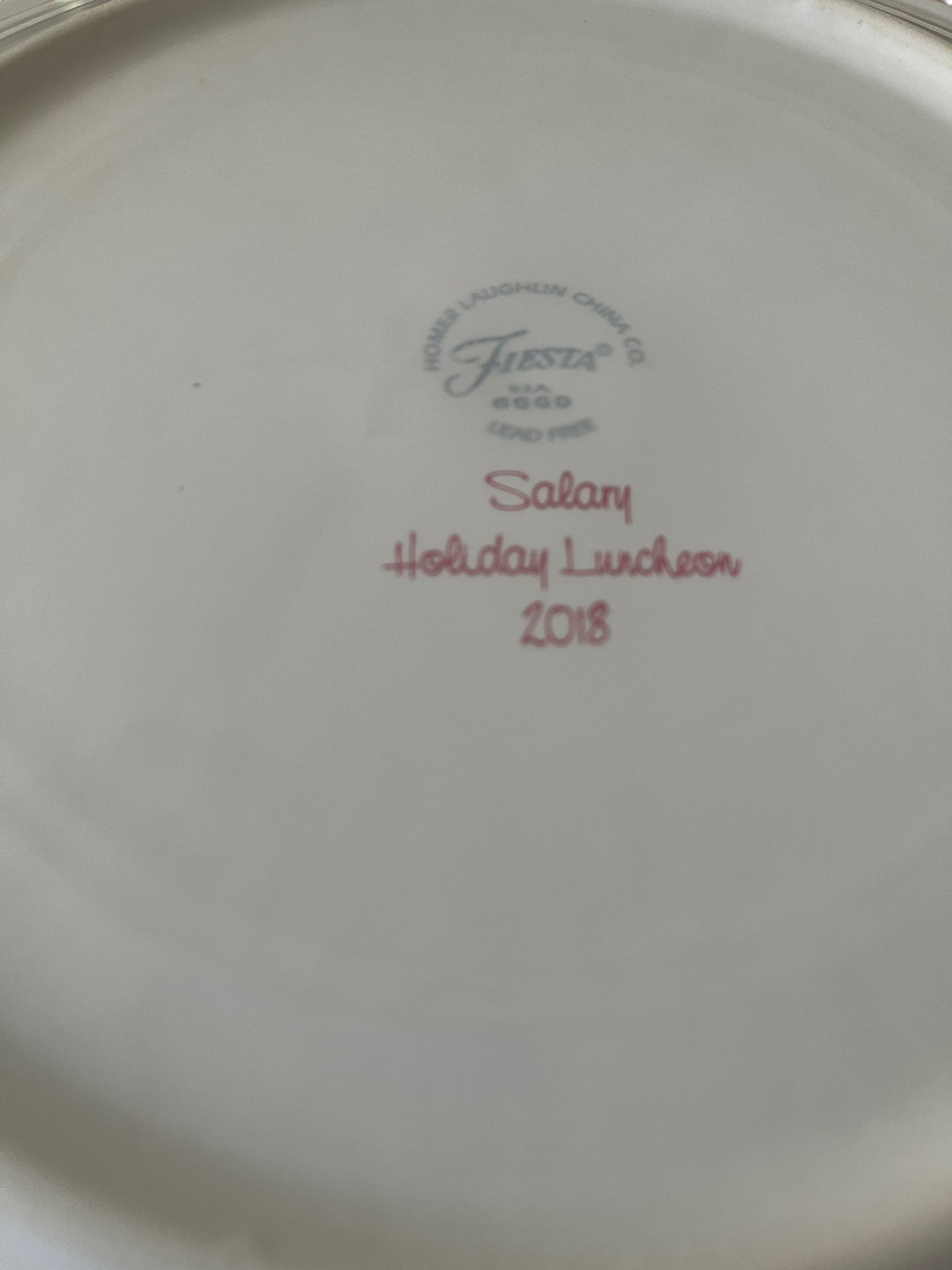 Fiesta Salary Employee 2018 Holiday Xmas Chop Plate with 2 Bistro Latte Mugs