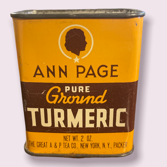 Vintage Spice Tin Ann Page Tumeric A&P Tea Co. Ny New York