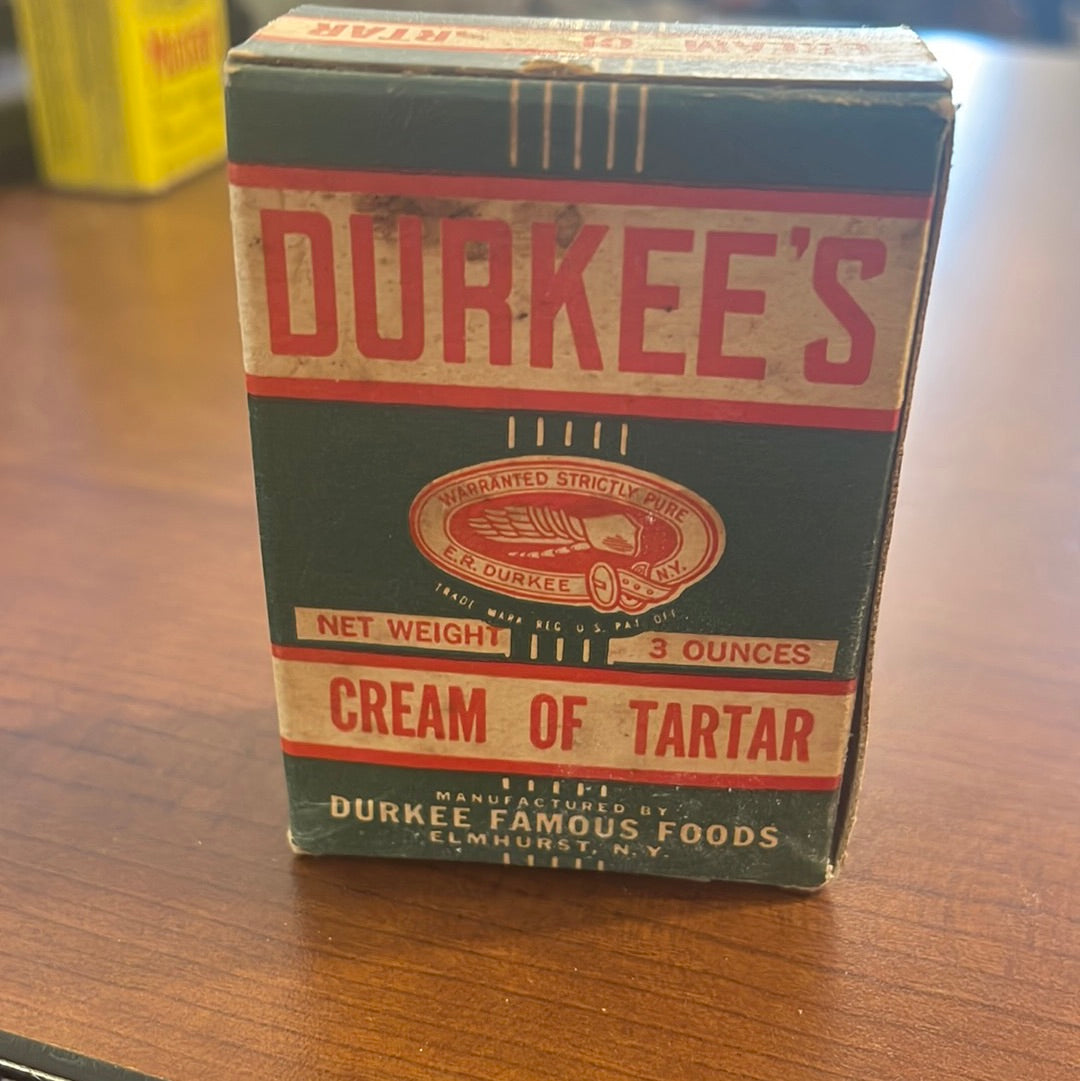 Vintage Durkees Spice Tin BOX Cream of TarTar Elmhurst NY