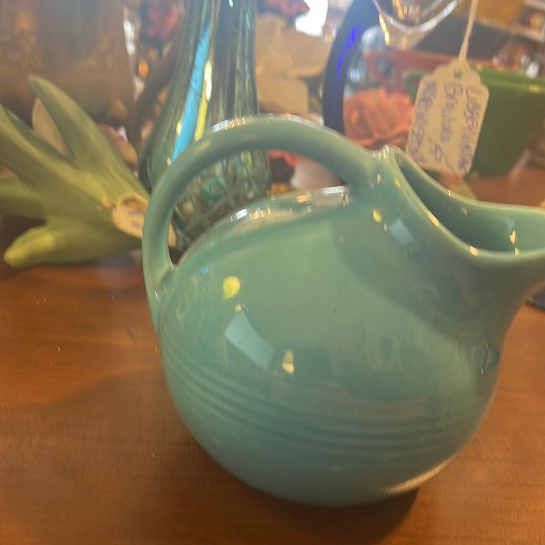 Vintage Fiesta Harlequin Novelty Creamer in Turquoise - Small Pitcher -