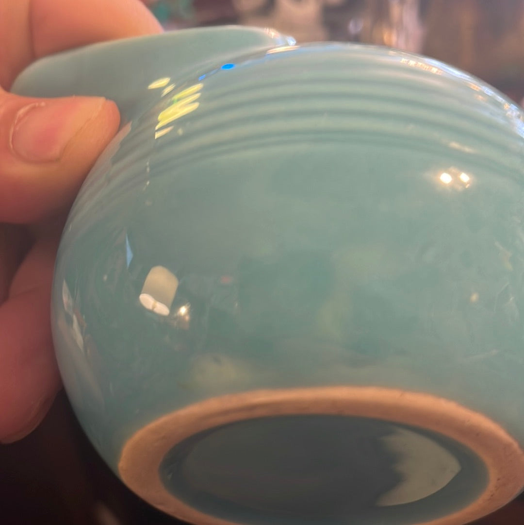 Vintage Fiesta Harlequin Novelty Creamer in Turquoise - Small Pitcher -