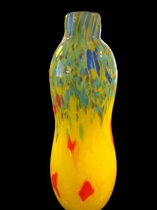 Large Vintage Murano Fused Confetti Hand Blown Vase 11.5 x 5 Hand Blown