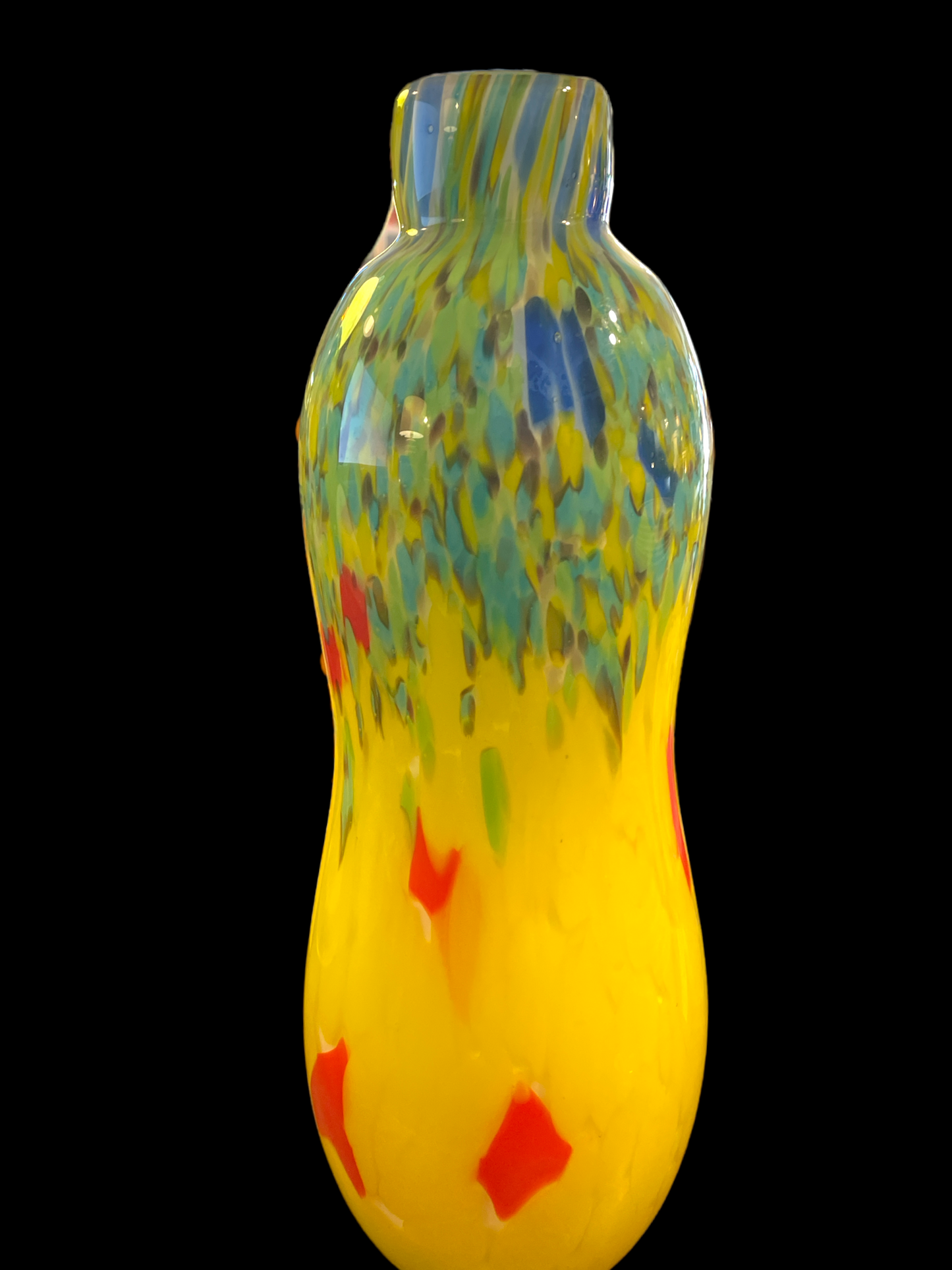 Large Vintage Murano Fused Confetti Hand Blown Vase 11.5 x 5”