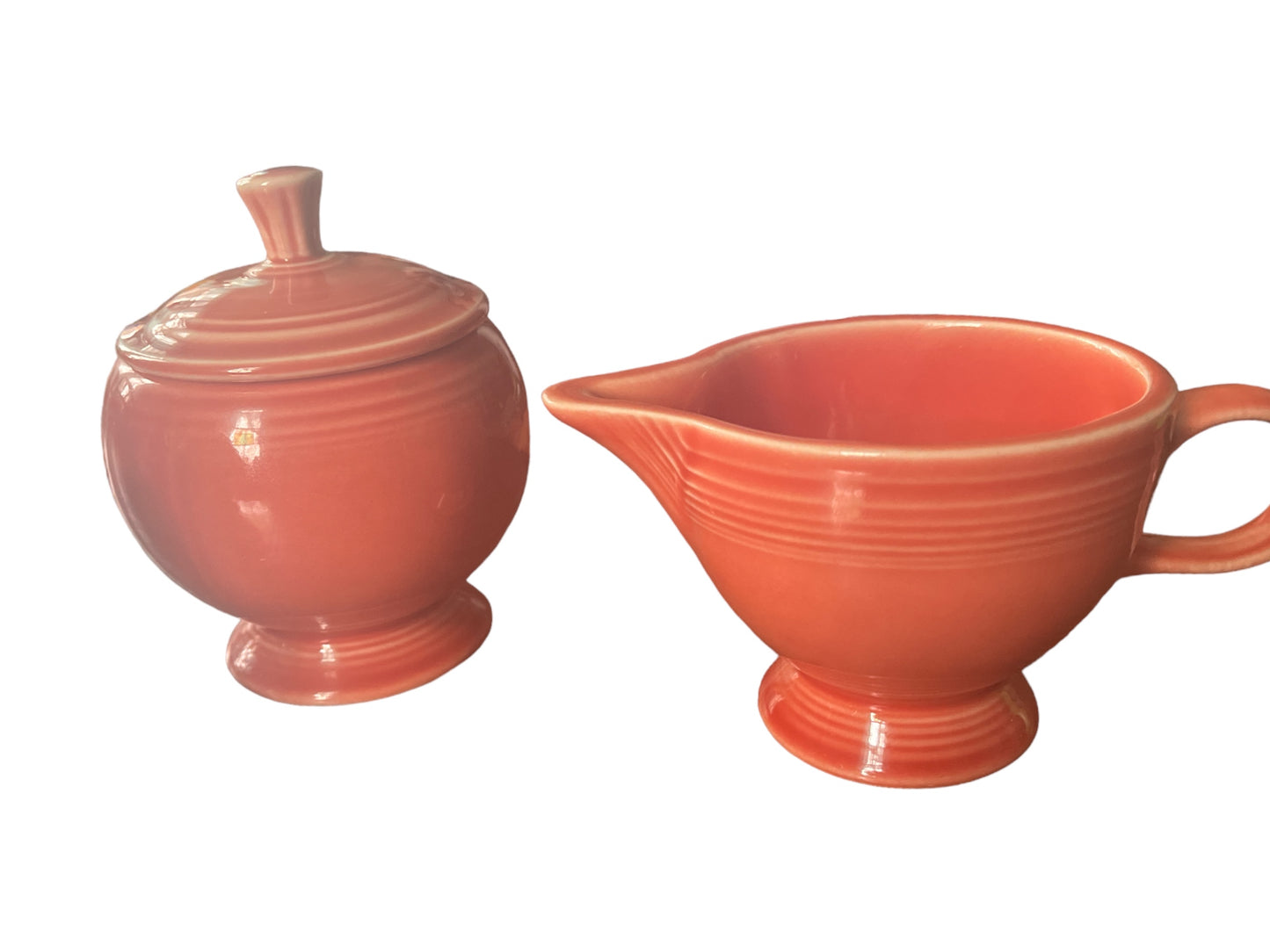 Fiesta Persimmon Individual Creamer and Sugar Bowl