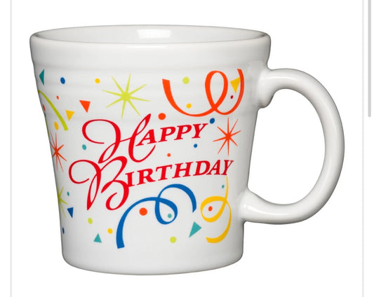 Fiesta Tapered Mug Happy Birthday decal