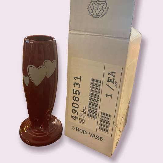 Fiesta Ware Trio of Hearts Decal Bud Vase New in Box