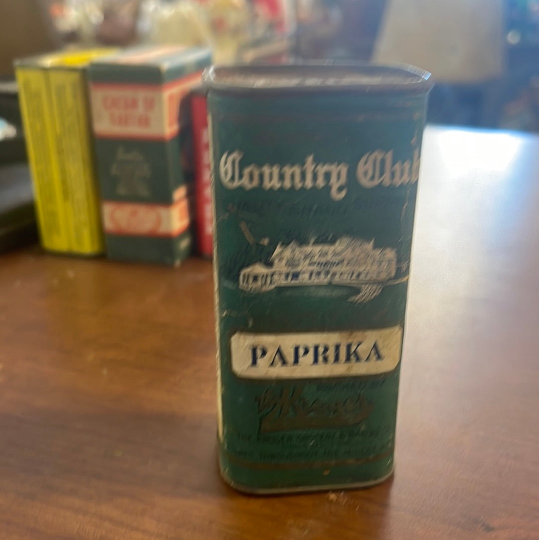 Vintage Country Club Paprika Spice Tin Cincinatti Ohio Kroger Co.