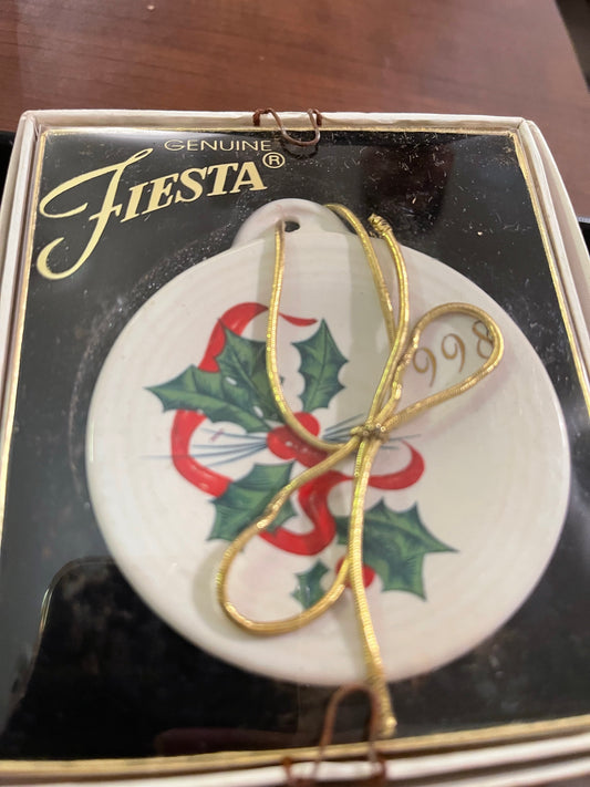 Fiesta Holly and Ribbon Ornament 1998