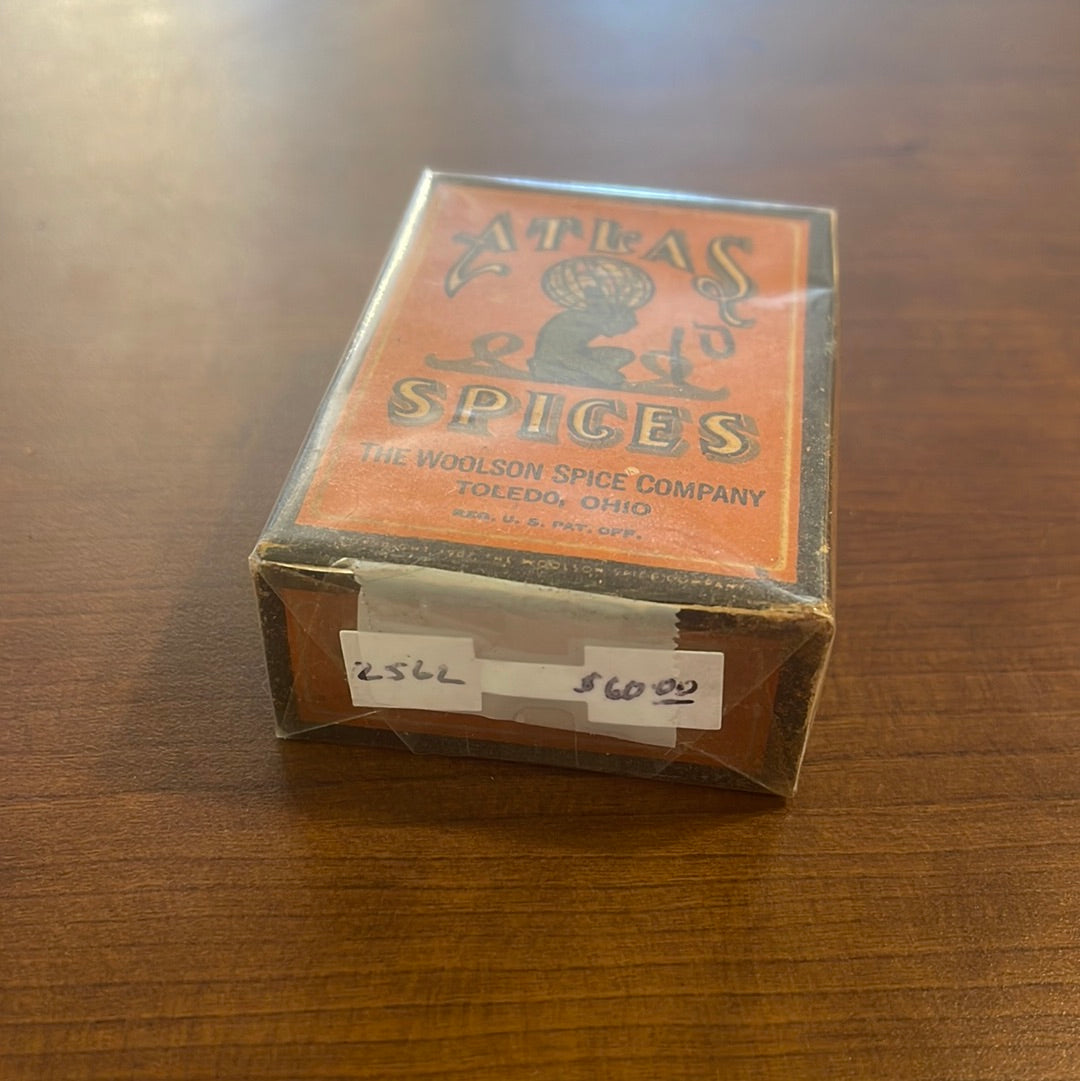 Vintage Atlas Spices Whole Cloves Woolson Spice Box Toledo Ohio