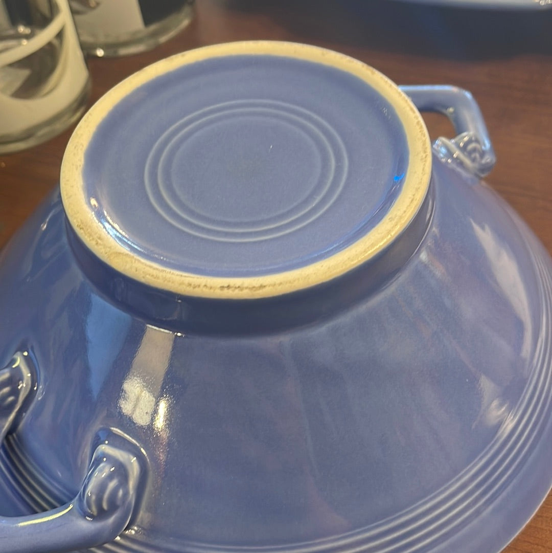 Vintage Fiesta Harlequin Mauve Blue Casserole - Flawless -