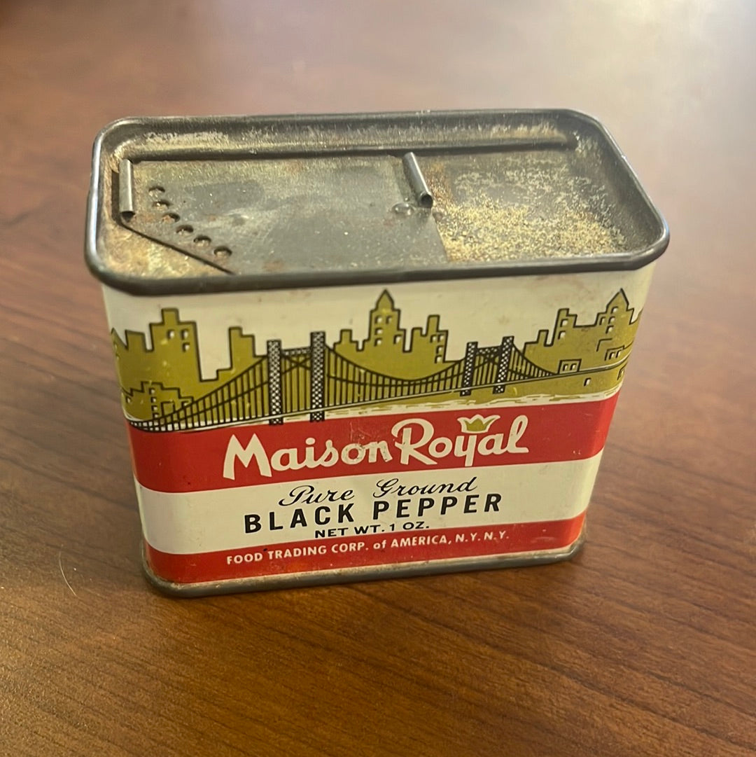 Vintage Maison Royal Black Pepper Spice Tin New York NY