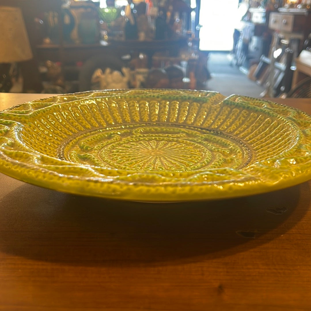 Vintage Round Ashtray in Green 10' Bohemian Mid Century Modern Boho MCM