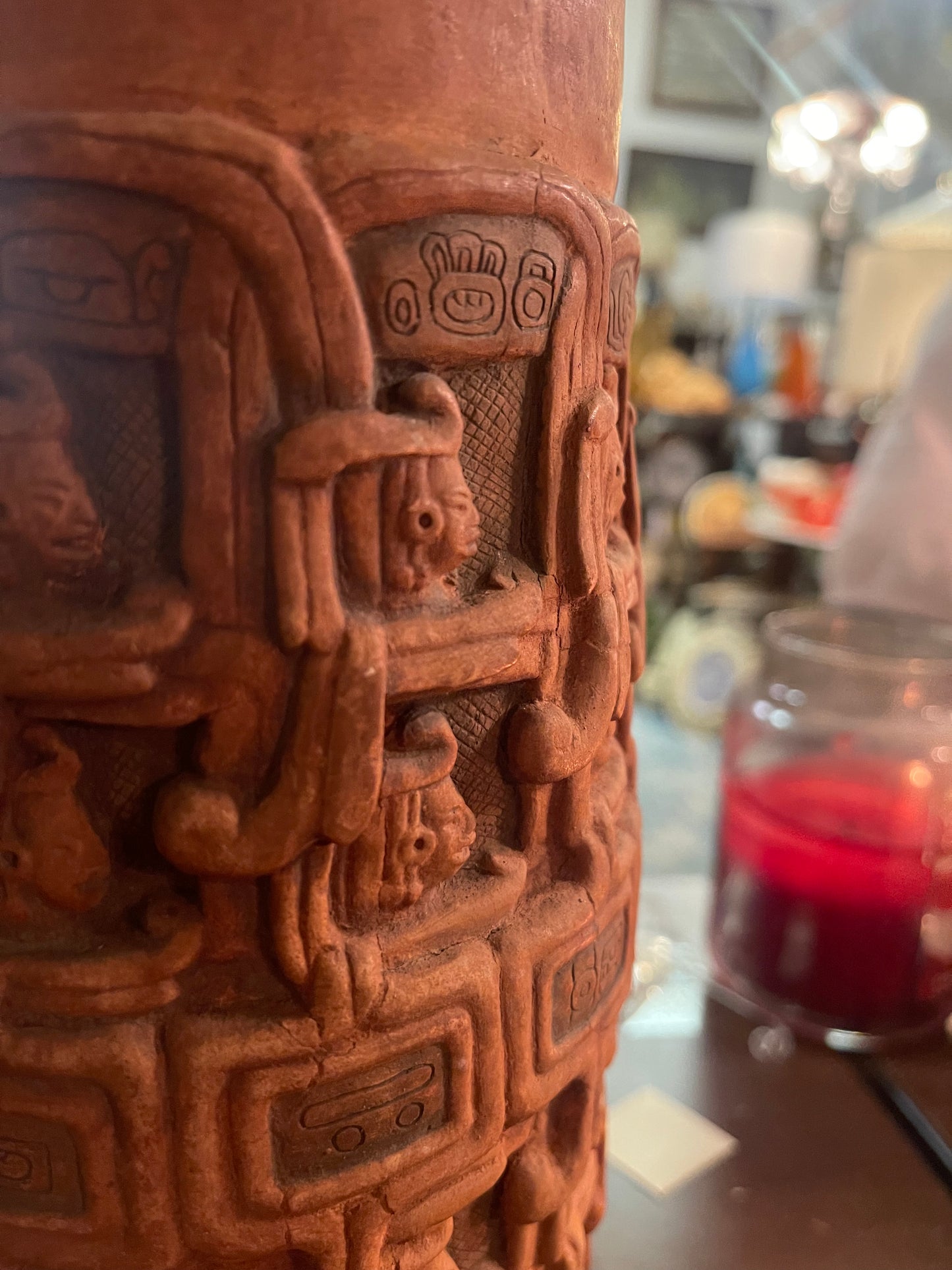 Alva Studios Mayan Vase Repro Smithsonian Institute 1954 14" MCM
