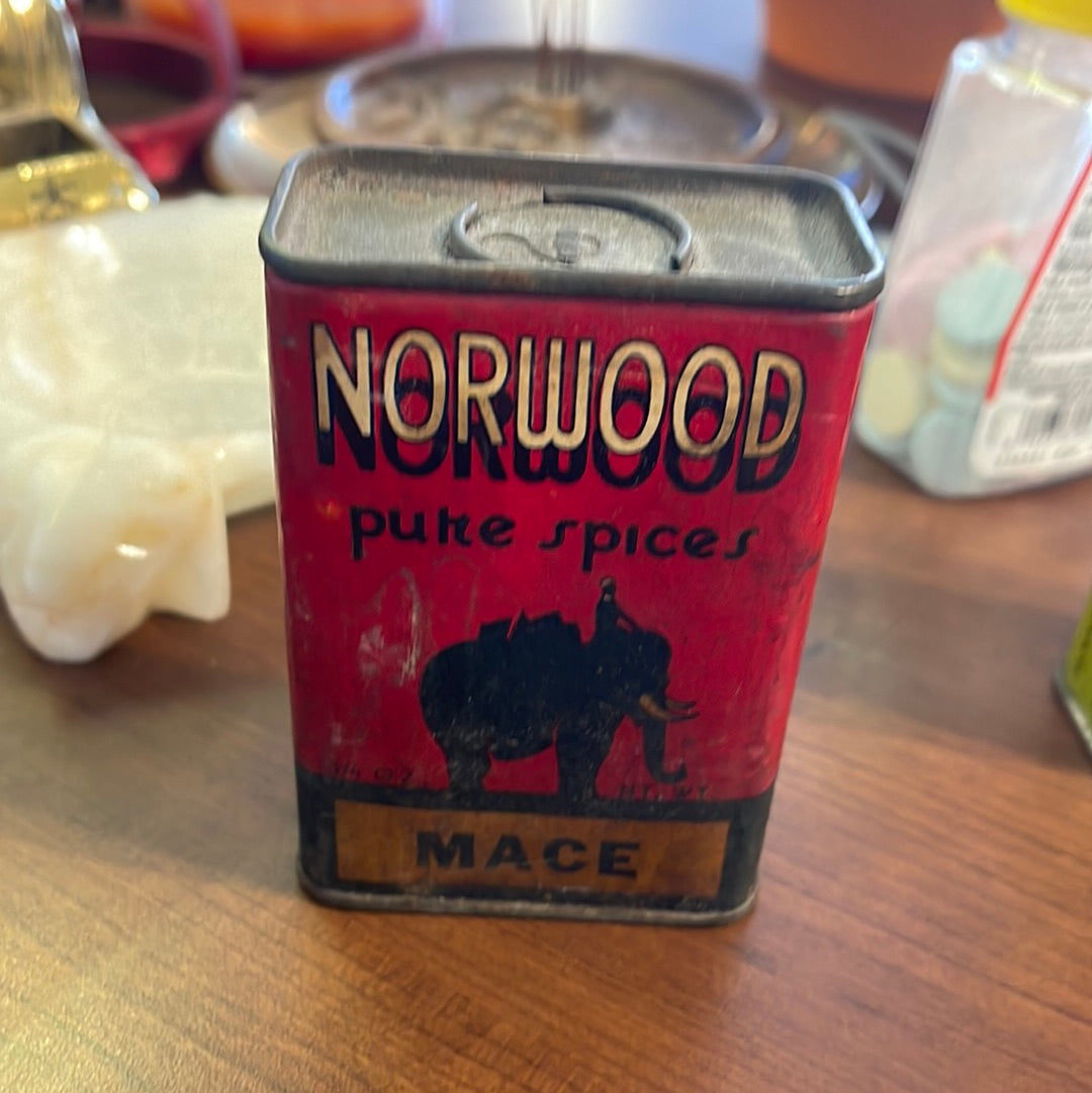 Vintage Norwood Spice Tin Mace C.D. Kenny Co. Baltimore Maryland