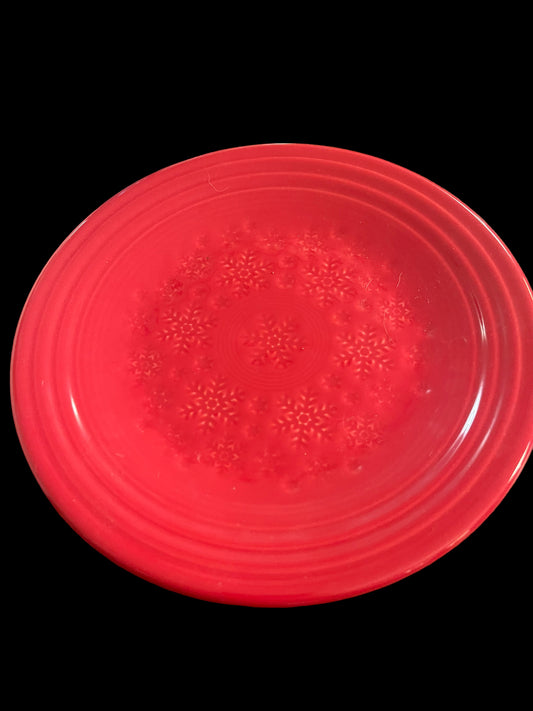 Fiesta Scarlet 9" Luncheon Embossed Snow Flake Plate (Outlet Exclusive)