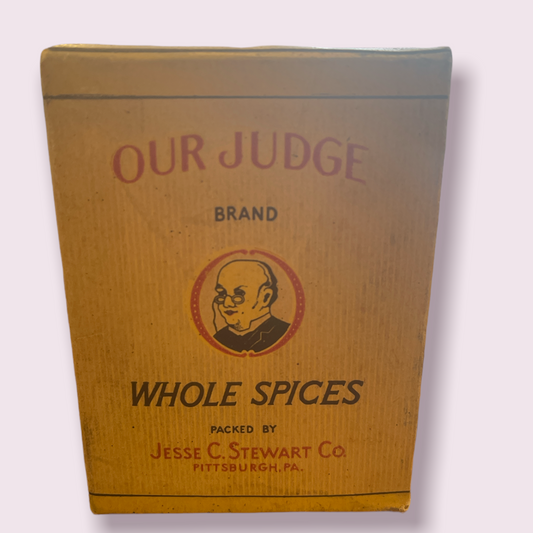 Vintage OUR JUDGE Brand Spice box Pittsburg PA Whole Spices FULL