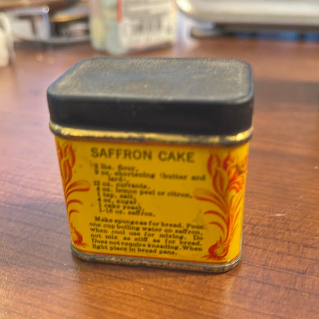 Vintage S.W.C Brand Spice Tin Saffron Sprague Warner and Company Chicago IL