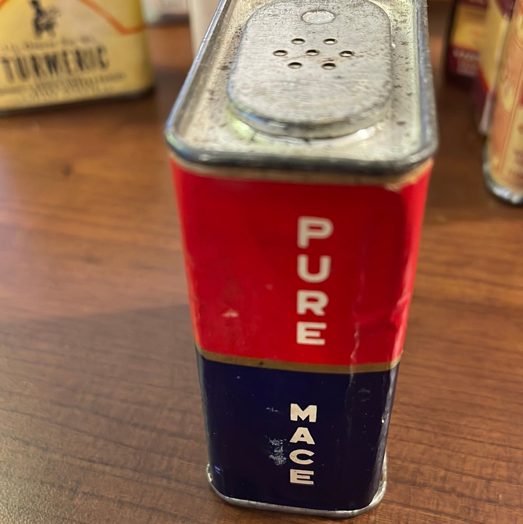 Vintage Quaker Mace Spice Tin Lee & Cady Distributors, Detroit Mi