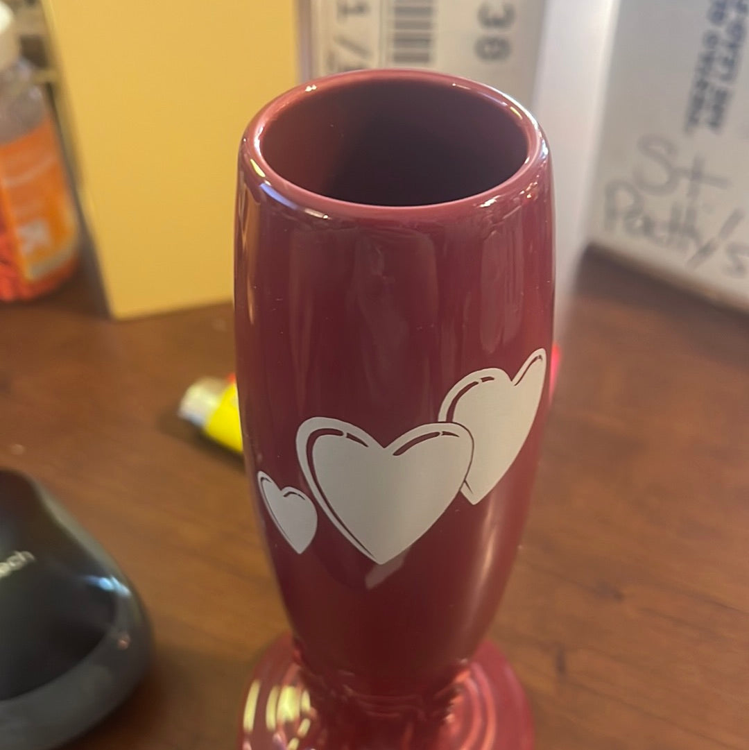 Fiesta Trio of Hearts Decal Bud Vase