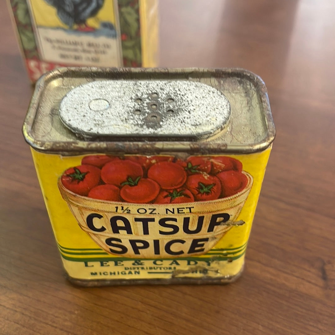 Vintage Catsup Spice Lee & Cady Spice Tin Michigan MI Detroit