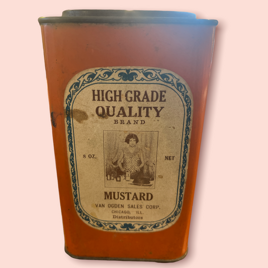 Vintage Large High Grade Quality Brand Spice Tin Chicago Van Ogden 5x3