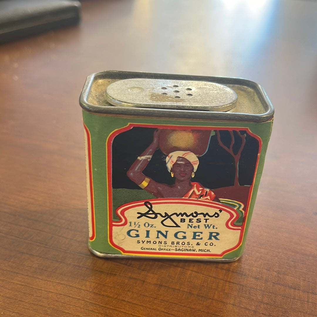 Vintage Symons Best Spice Tin for Ginger Symons Bro's and Co Saginaw Michigan