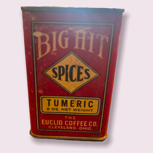 Vintage Big Hit Spice Tin for Euclid Coffee Co Tumeric Cleveland OH