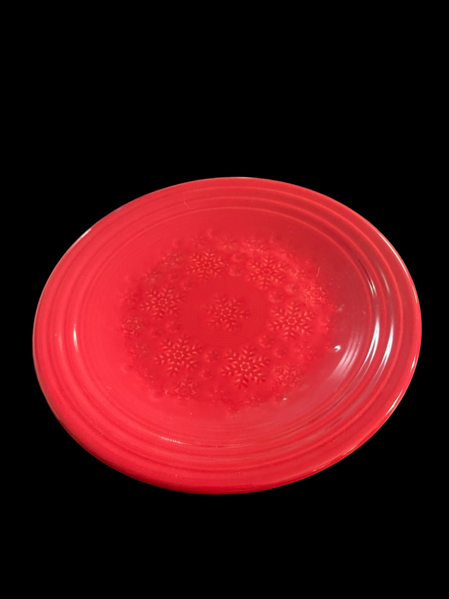 Fiesta Scarlet 9" Luncheon Embossed Snow Flake Plate (Outlet Exclusive)