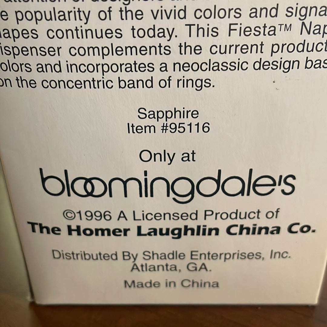 Fiesta Brand New Sapphire Napkin Dispenser (Bloomingdales Exclusive)