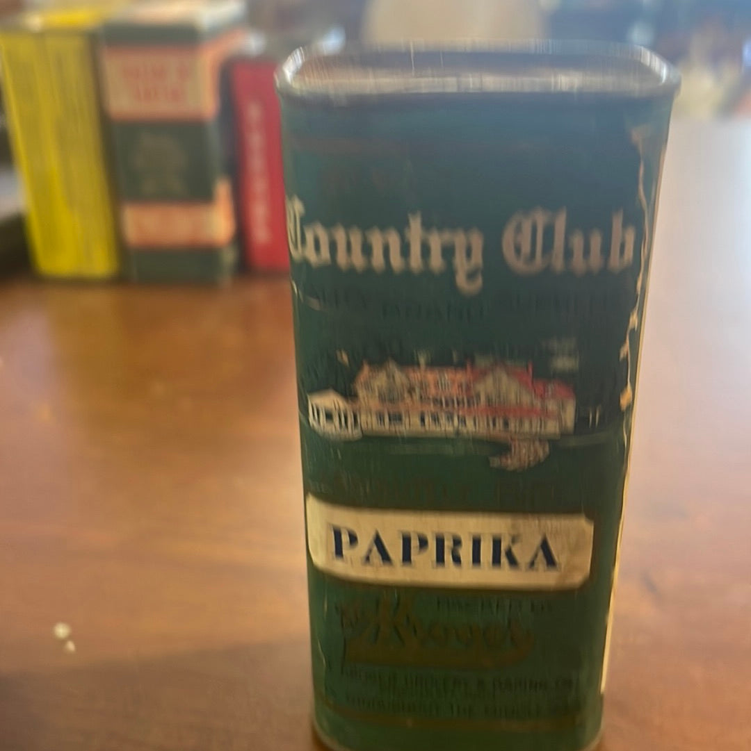 Vintage Country Club Paprika Spice Tin Cincinatti Ohio Kroger Co.