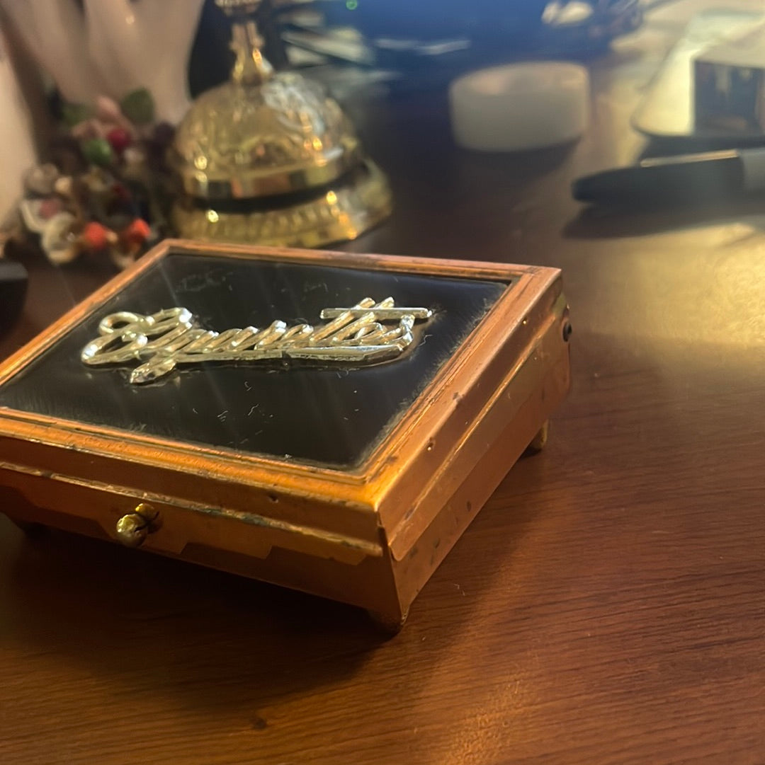 Vintage Table Top Cigerette Box Bronze Mid Century Bohemian