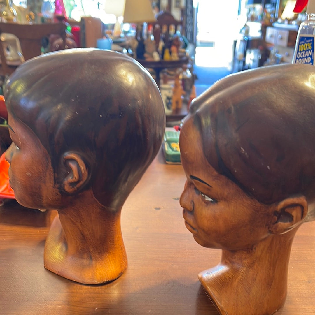 Mid Century Modern Ceramic Woman Busts / Head