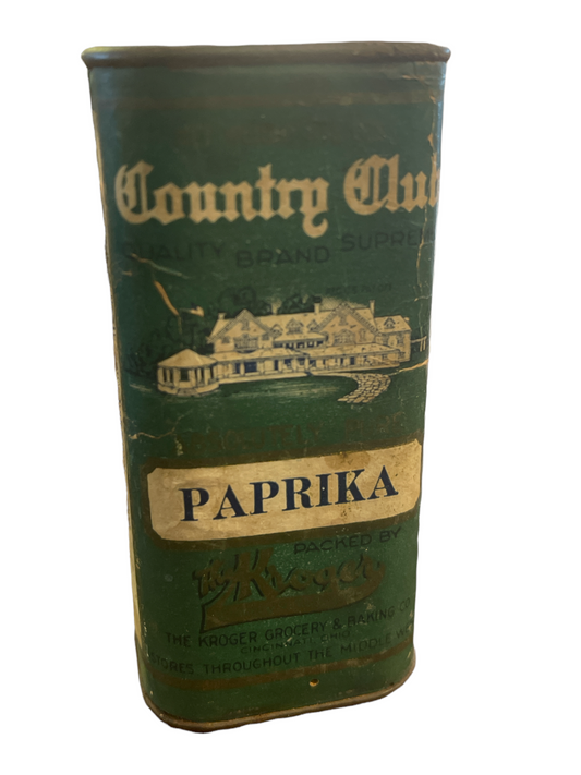 Vintage Country Club Paprika Spice Tin Cincinatti Ohio Kroger Co.