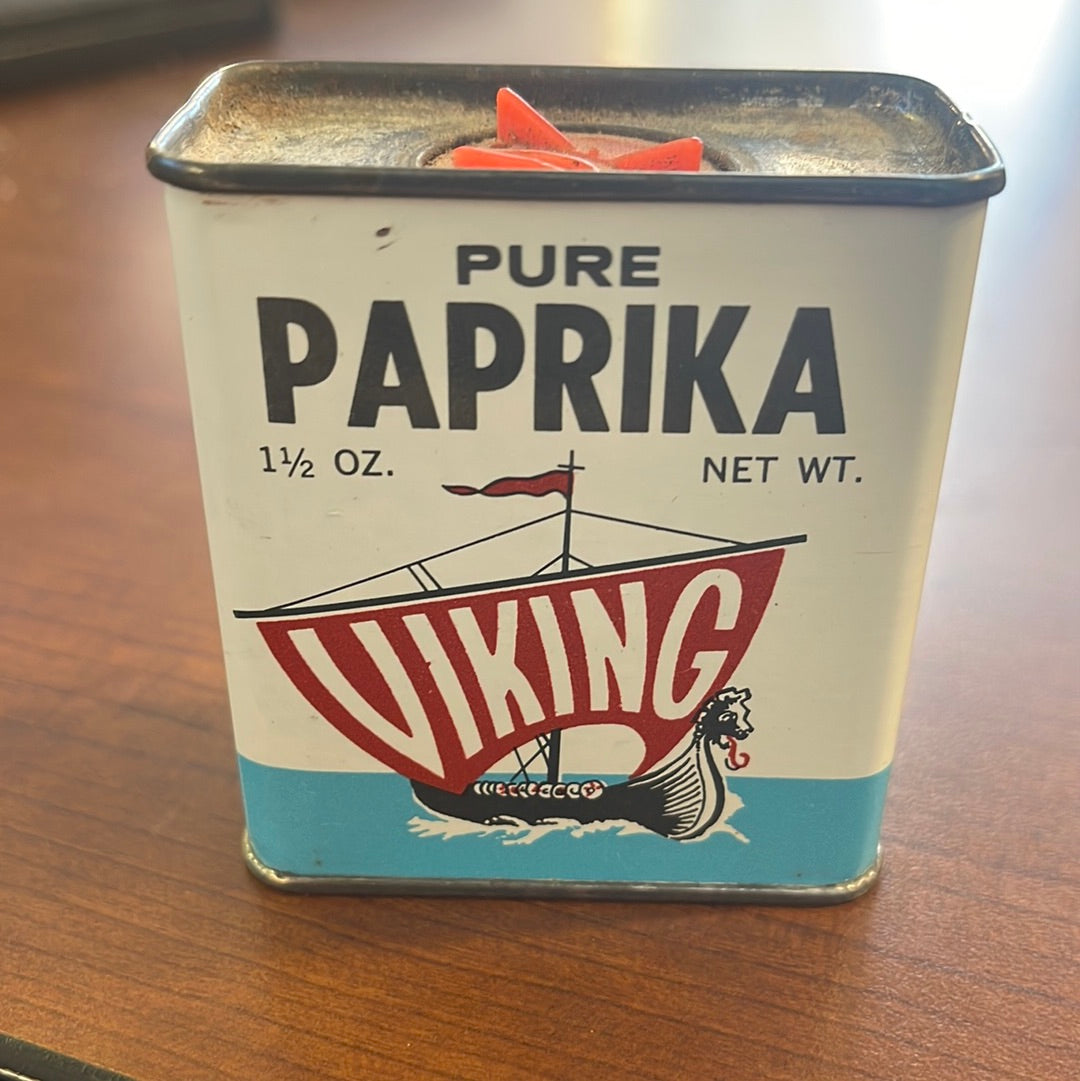 Vintage Viking Spice Tin for Paprika Muskegon Wholesale Co Michigan