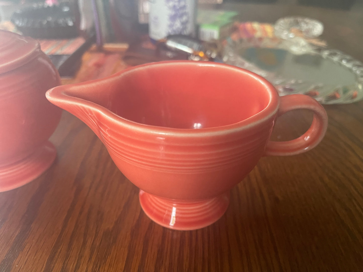 Fiesta Persimmon Individual Creamer and Sugar Bowl