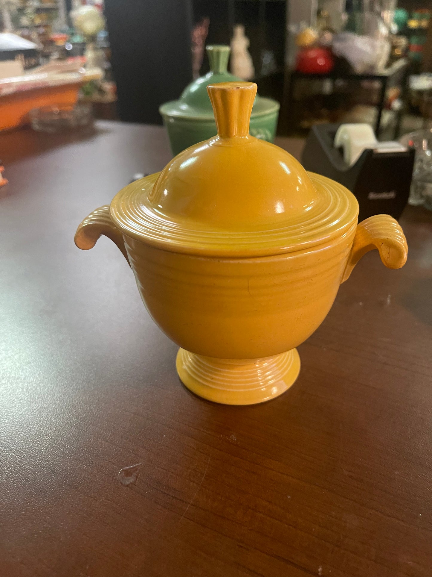 Vintage Fiesta Yellow Sugar Bowl