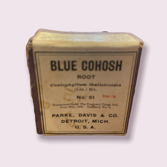 Vintage Parke, Davis & co, BLUE COHOSH, 1900s Pharmacy New unopened box