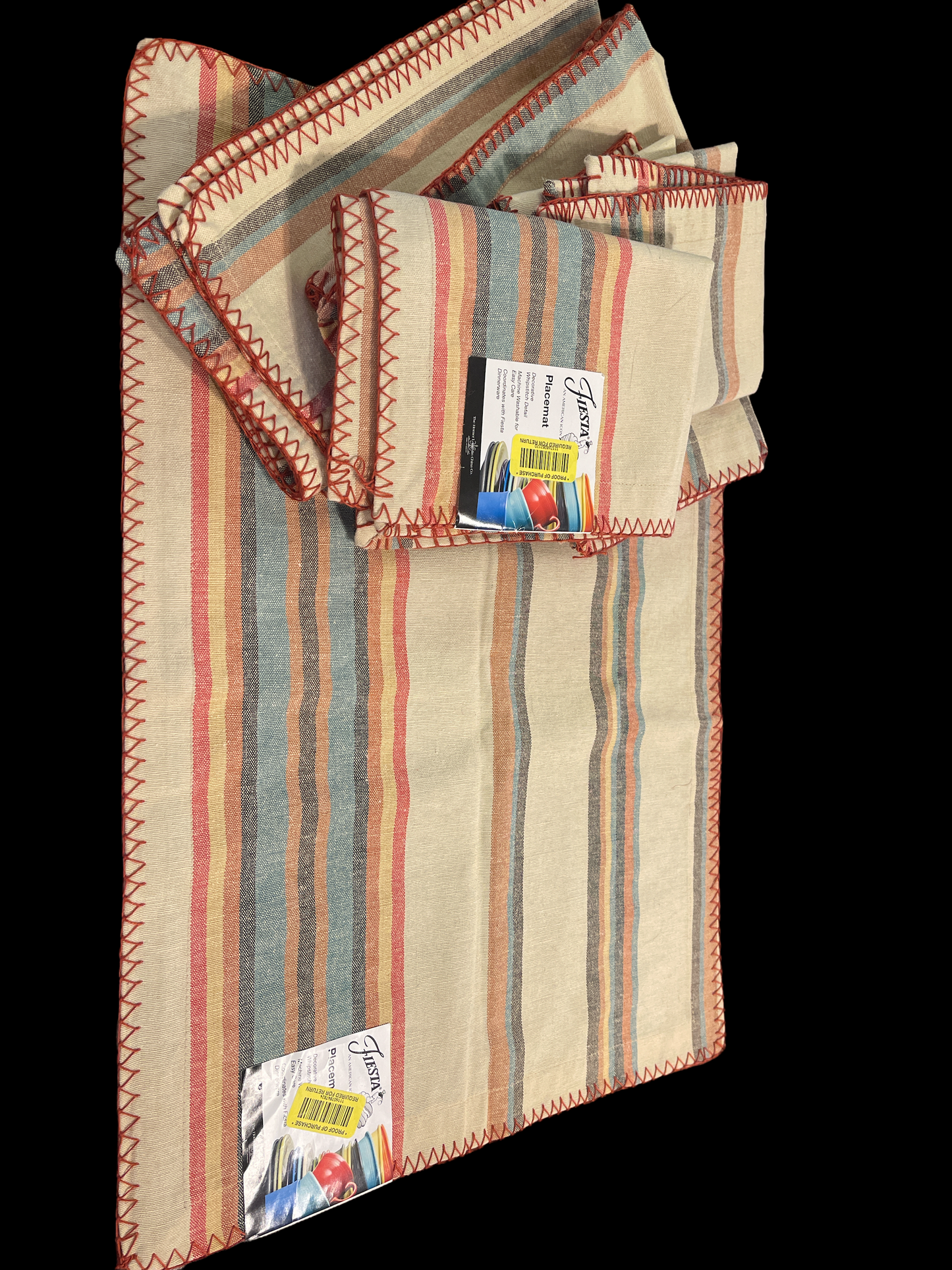 Fiesta Discontinued Linens 6 Placemats 13x18 Southwestern Style