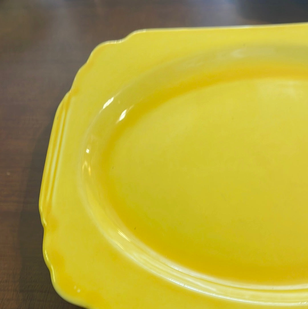 Vintage Riviera Rectangular Serving Tray in Yellow Homer Laughlin 11'