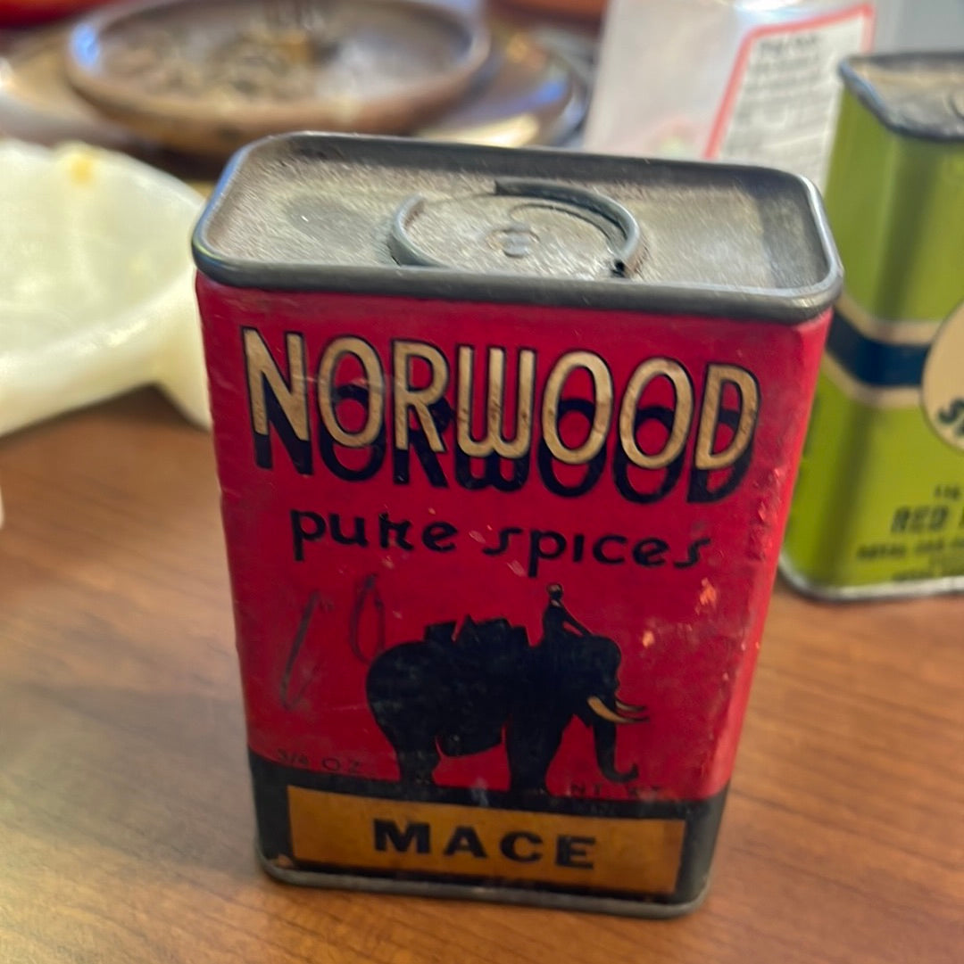 Vintage Norwood Spice Tin Mace C.D. Kenny Co. Baltimore Maryland