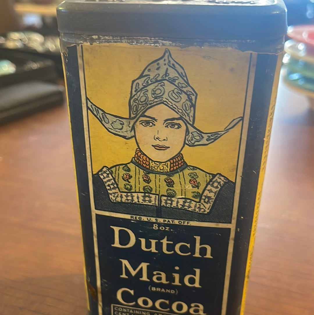 Vintage Large Dutch Cocoa Spice Tin Camden NJ Royal Cocoa Co. 8oz