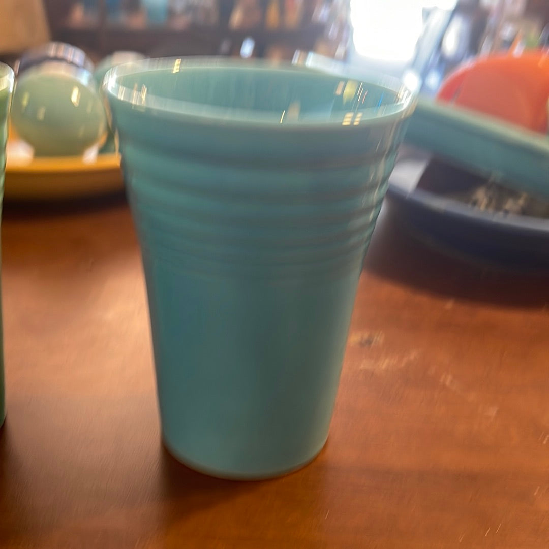 Fiesta Water Tumbler Glass in Turquoise Vintage