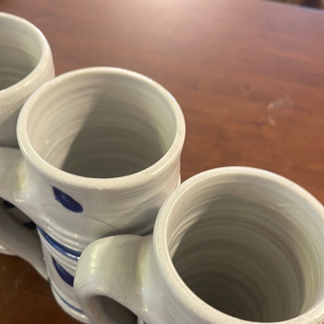 Williamsburg Pottery Set of 4 Tall 6 1/2' Mugs from Virginia