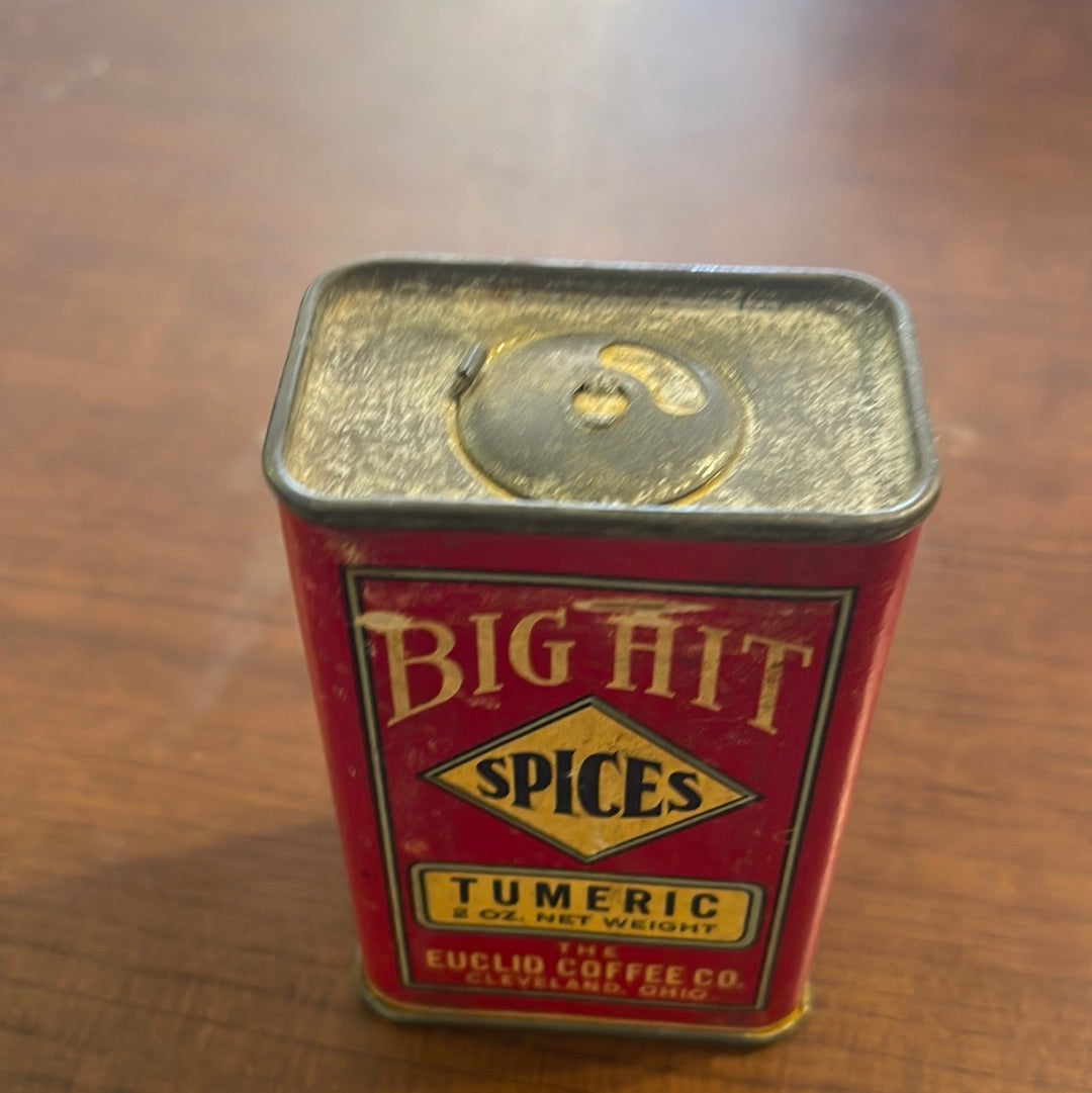 Vintage Big Hit Spice Tin for Euclid Coffee Co Tumeric Cleveland OH