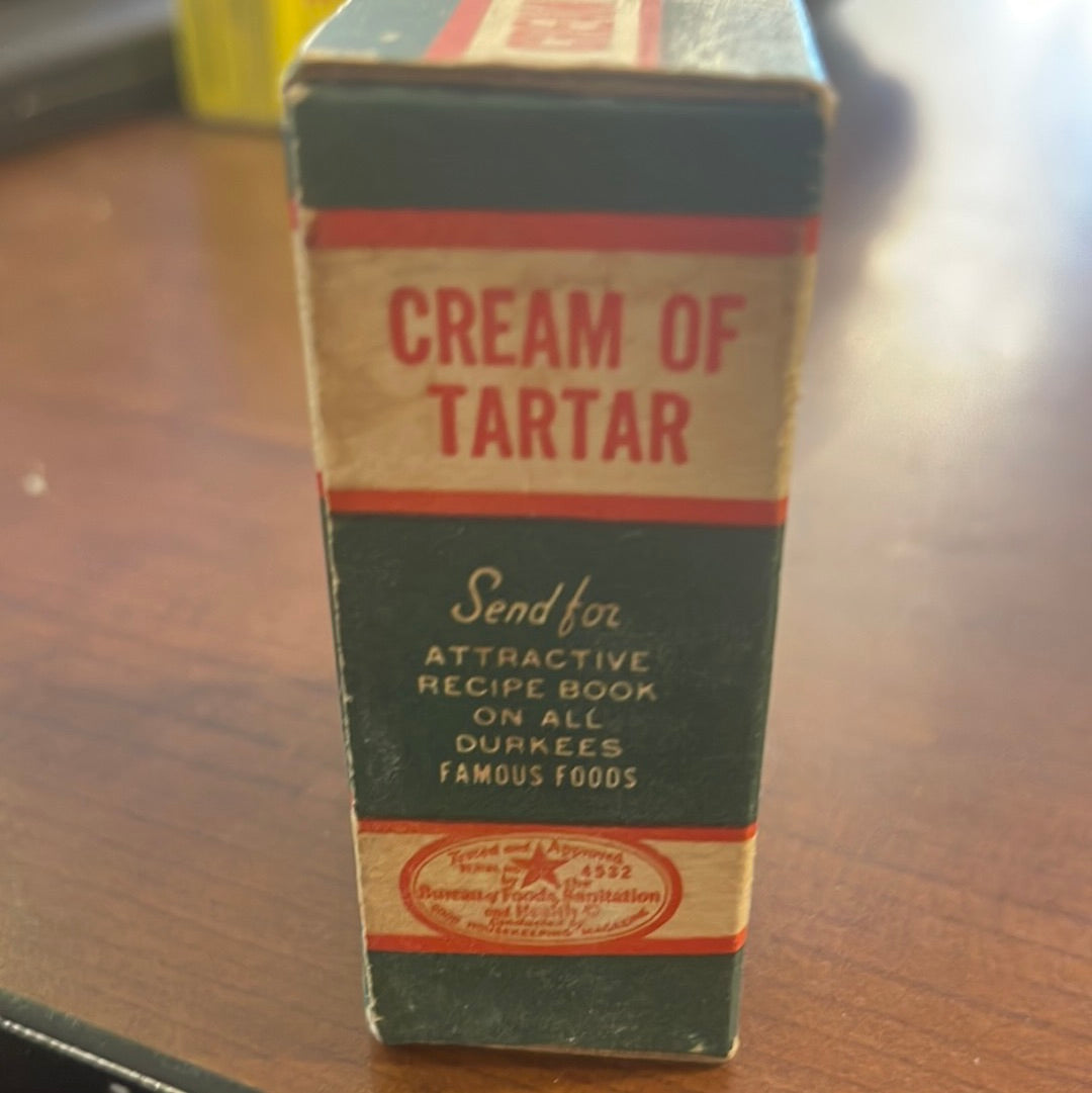 Vintage Durkees Spice Tin BOX Cream of TarTar Elmhurst NY