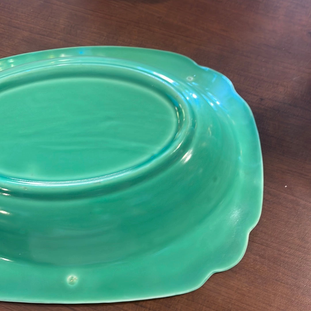 Riviera Green Nappy Bowl Curved Edge 9" Homer Laughlin